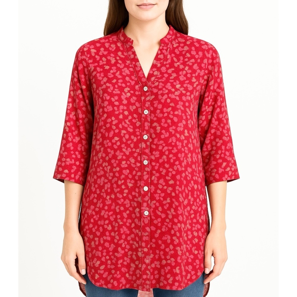 Matta 100% silk 3/4 sleeve button up blouse